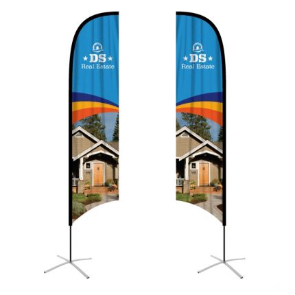 Large(80.5*400cm) Concave Feather Banners 15ft